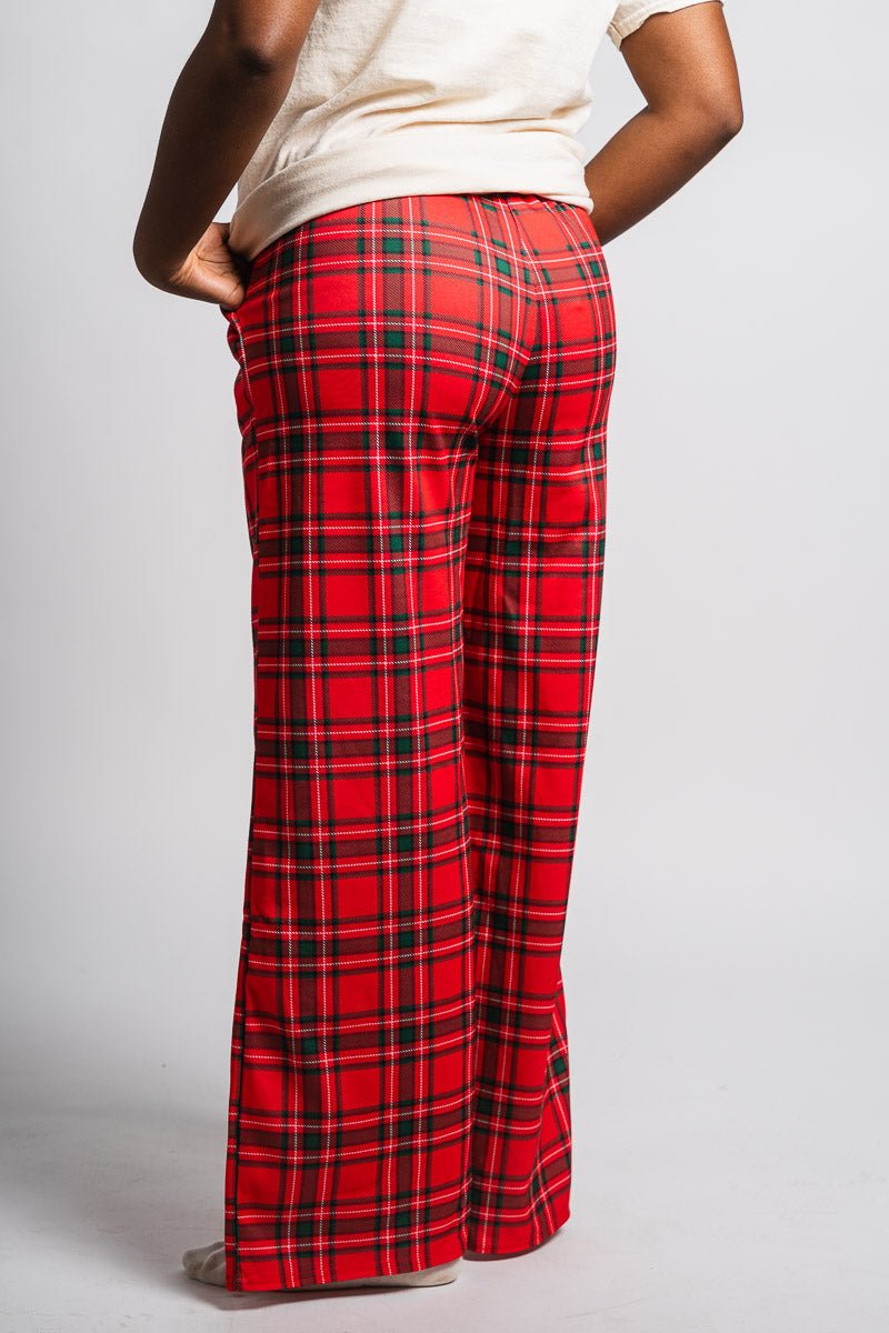 Plaid pajama pants red | Lush Fashion Lounge: women's boutique pants, boutique women's pants, affordable boutique pants, women's fashion pants