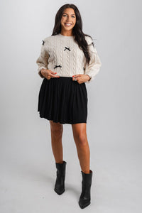 Pleated knit skirt black | Lush Fashion Lounge: boutique fashion skirts, affordable boutique skirts, cute affordable skirts