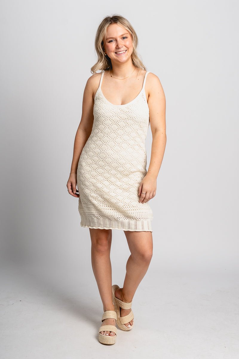 Z Supply Charmer crochet dress sea salt - Z Supply dress - Z Supply Tees & Tanks at Lush Fashion Lounge Trendy Boutique Oklahoma City