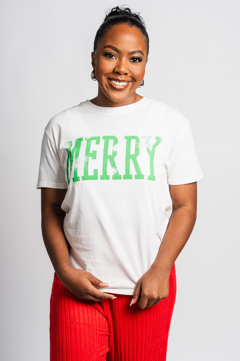 Z Supply Merry boyfriend tee sea salt - Z Supply T-shirt - Z Supply Tops, Dresses, Tanks, Tees, Cardigans, Joggers and Loungewear at Lush Fashion Lounge