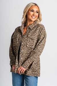 Leopard shacket mocha – Affordable Blazers | Cute Black Jackets at Lush Fashion Lounge Boutique in Oklahoma City