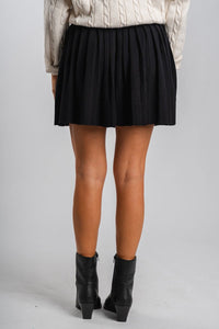 Pleated knit skirt black | Lush Fashion Lounge: boutique fashion skirts, affordable boutique skirts, cute affordable skirts