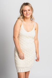 Z Supply Charmer crochet dress sea salt - Z Supply dress - Z Supply Apparel at Lush Fashion Lounge Trendy Boutique Oklahoma City