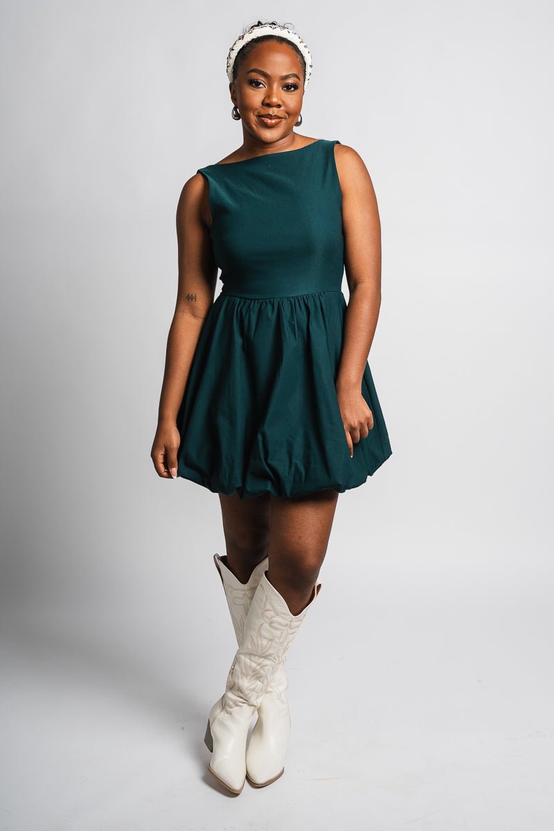 Sleeveless bubble hem dress - Affordable dress - Boutique Dresses at Lush Fashion Lounge Boutique in Oklahoma City