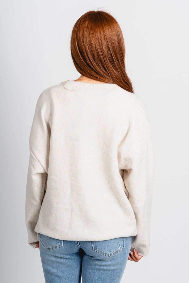 Button up sweater cardigan ivory