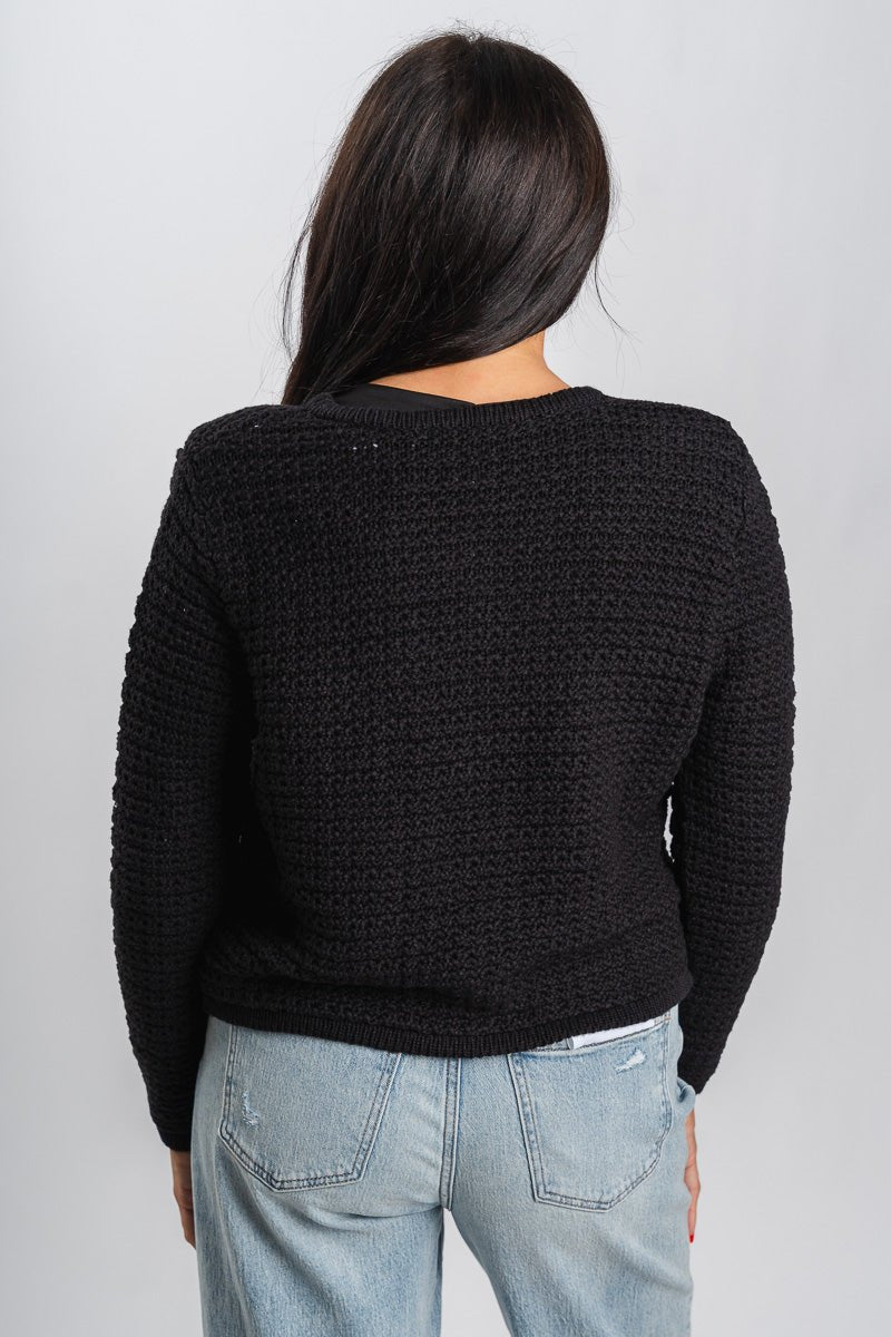 Knit sweater cardigan black