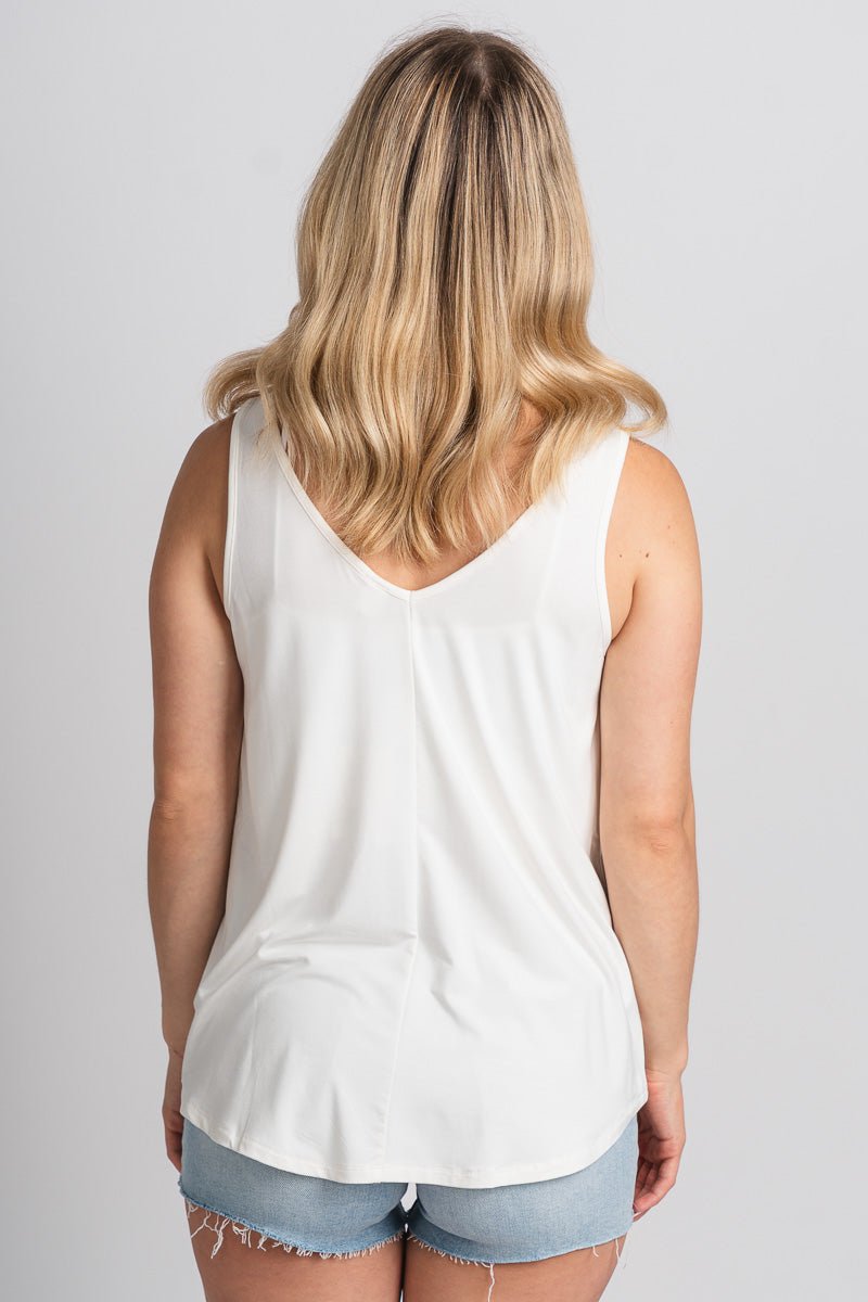 V-neck flowy tank top off white