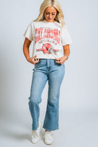 OU OU Sooners established helmet thrifted t-shirt off white T-shirt | Lush Fashion Lounge Trendy Oklahoma University Sooners Apparel & Cute Gameday T-Shirts