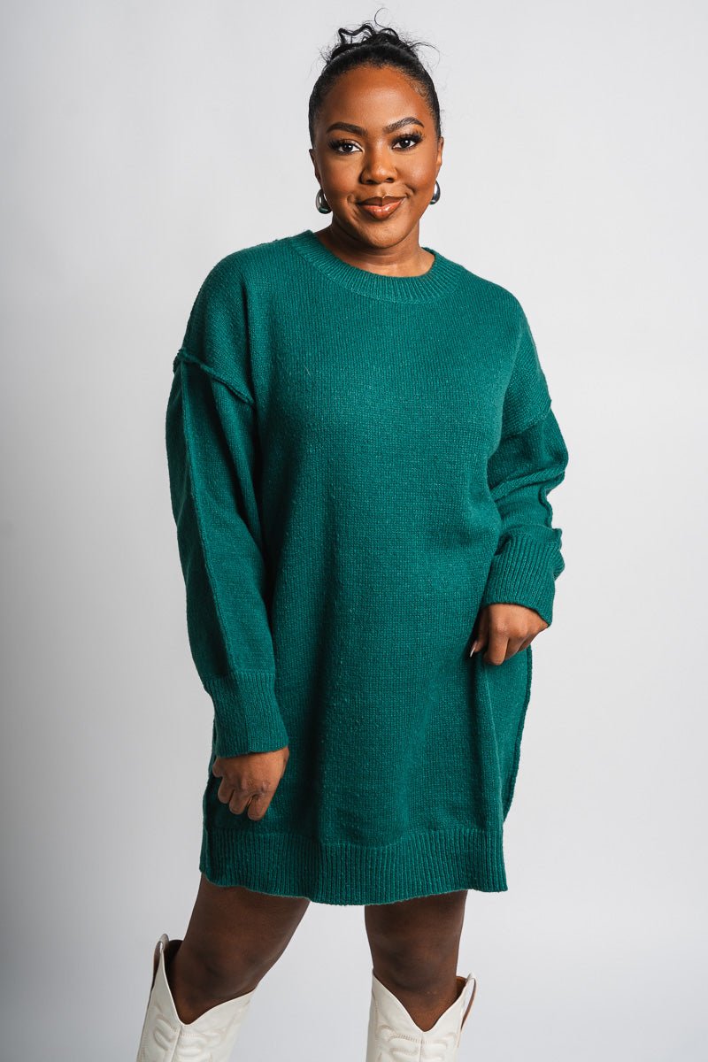 Sweater dress hunter green