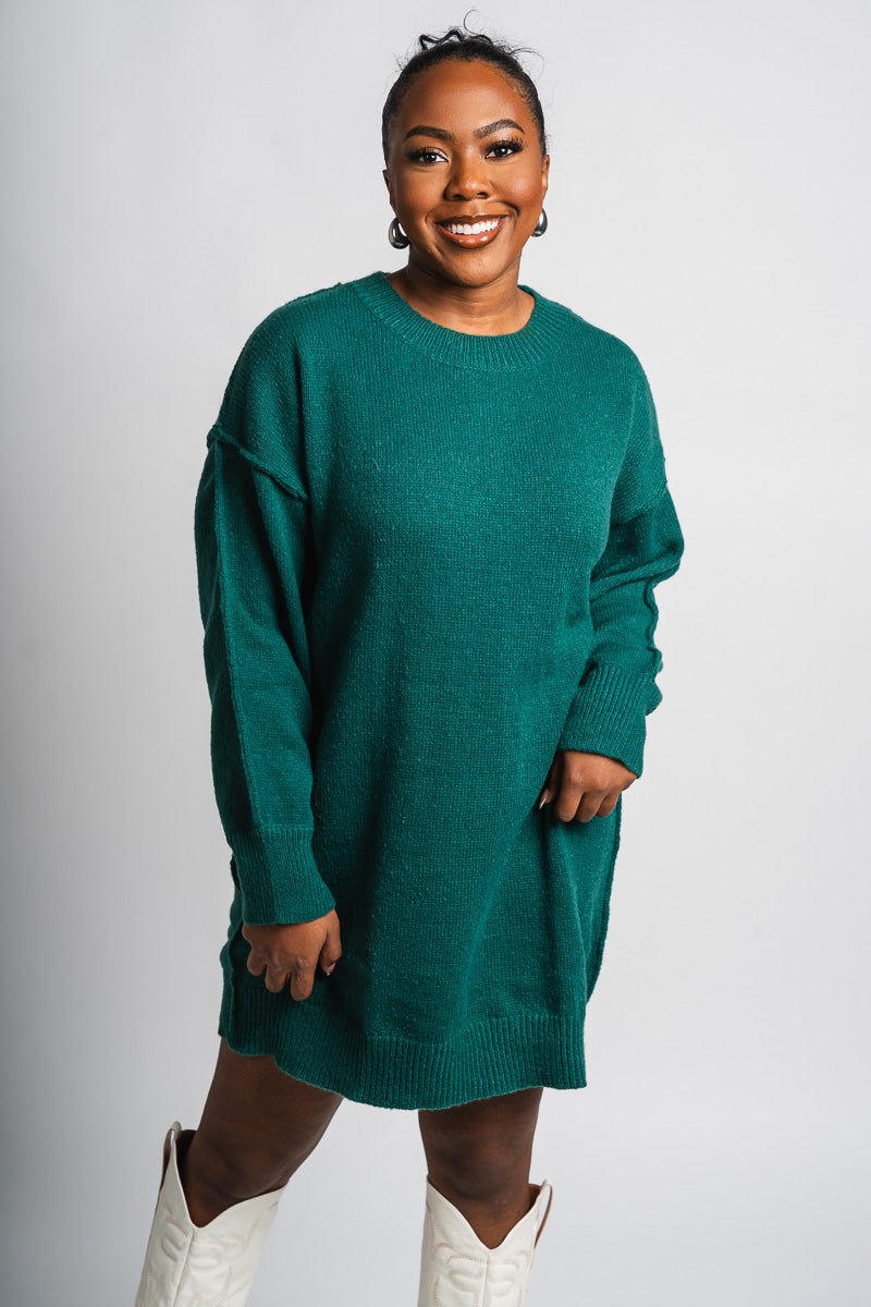 Sweater dress hunter green