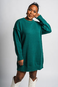 Sweater dress hunter green - Cute dress - Trendy Dresses at Lush Fashion Lounge Boutique in Oklahoma City