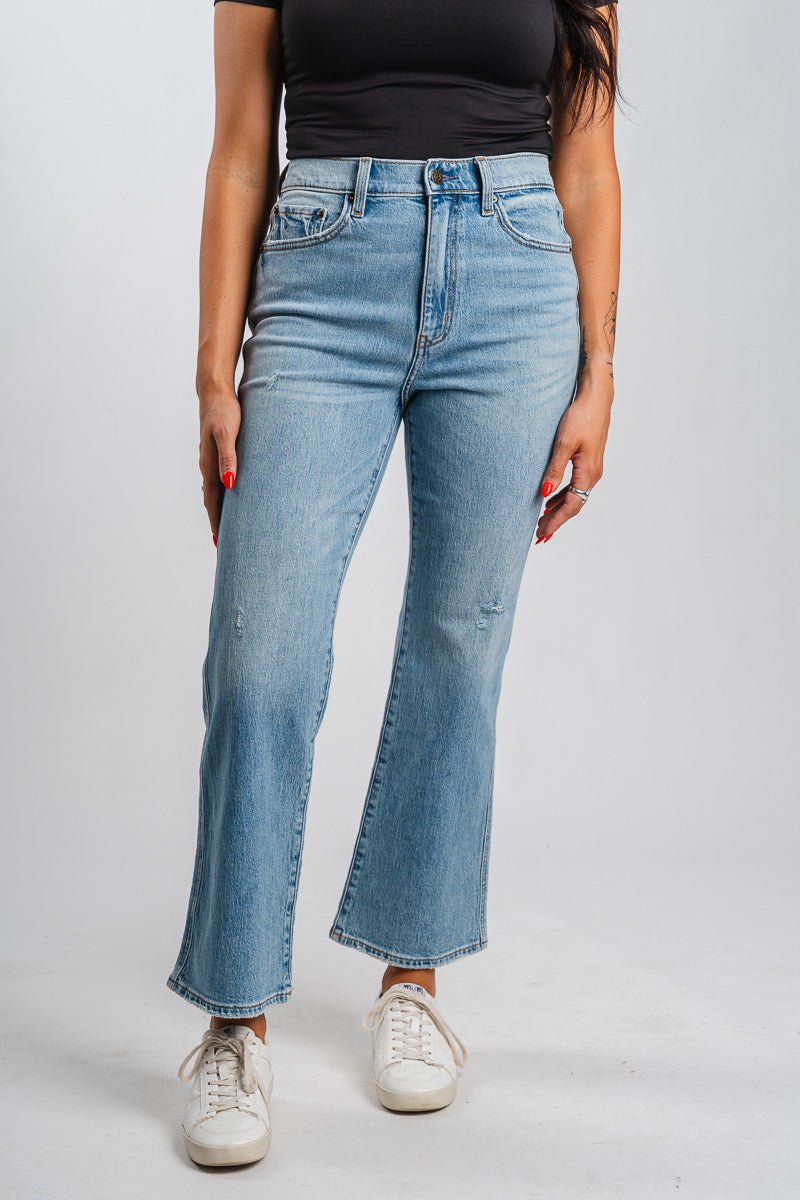 Daze SoHo high rise ankle flare jeans all mine | Lush Fashion Lounge: boutique women's jeans, fashion jeans for women, affordable fashion jeans, cute boutique jeans