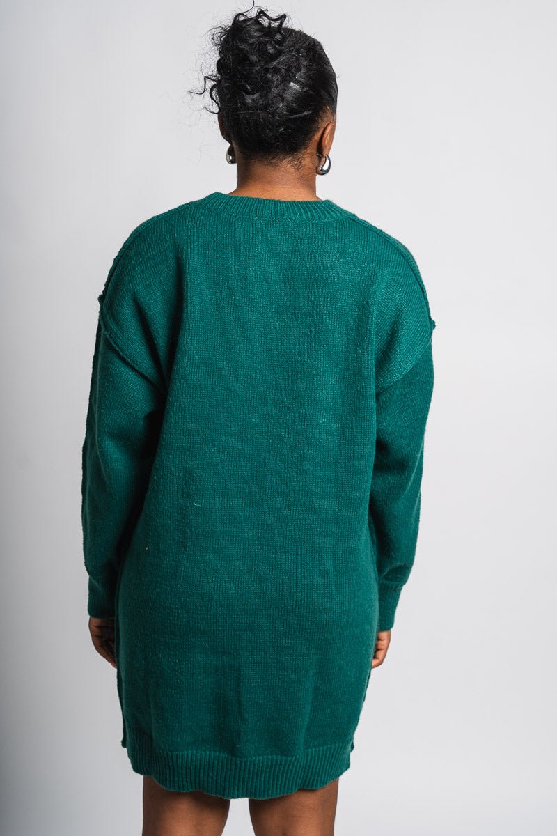 Sweater dress hunter green