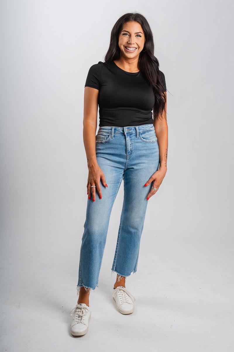 Flying Monkey high rise straight jeans comfy | Lush Fashion Lounge: boutique women's jeans, fashion jeans for women, affordable fashion jeans, cute boutique jeans