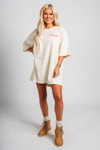 Ho Ho Ho Santa's version oversized t-shirt off white - Exclusive Collection of Holiday Inspired T-Shirts and Hoodies at Lush Fashion Lounge Boutique in Oklahoma City