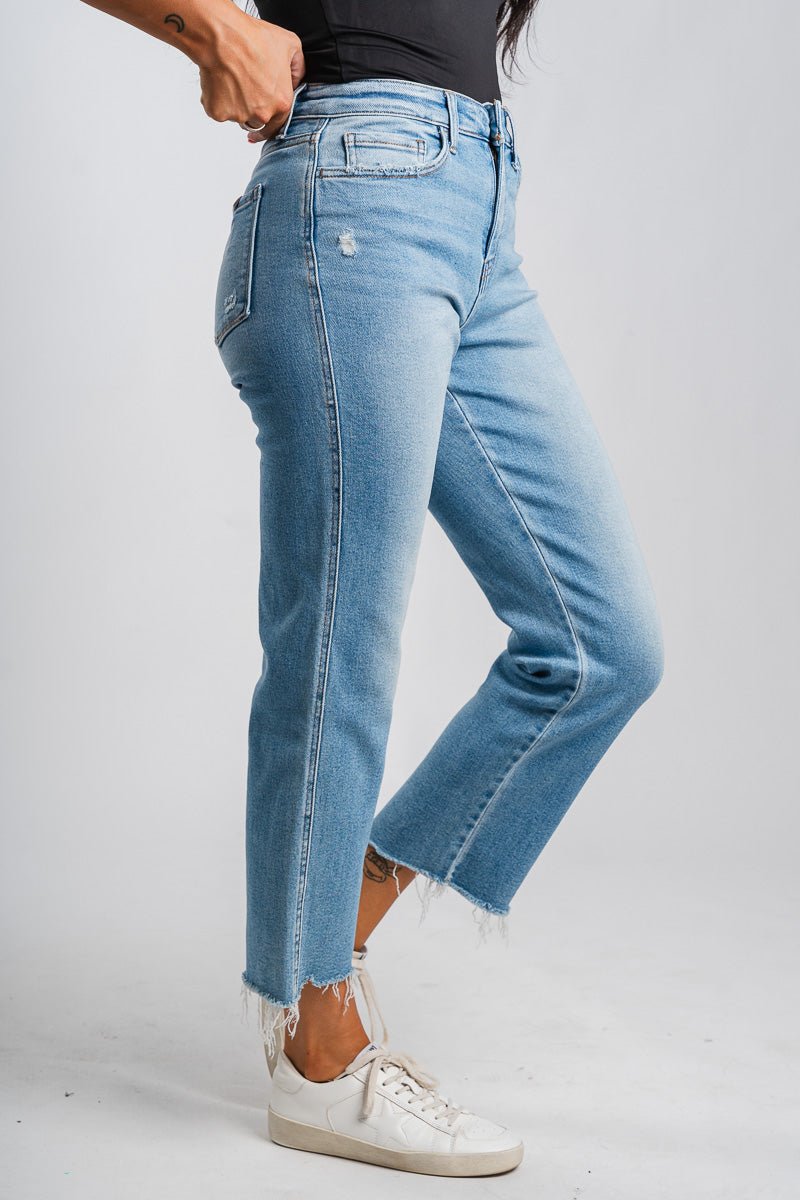 Flying Monkey high rise straight jeans comfy | Lush Fashion Lounge: boutique women's jeans, fashion jeans for women, affordable fashion jeans, cute boutique jeans