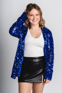 Sequin blazer blue - Trendy Oklahoma City Basketball T-Shirts Lush Fashion Lounge Boutique in Oklahoma City
