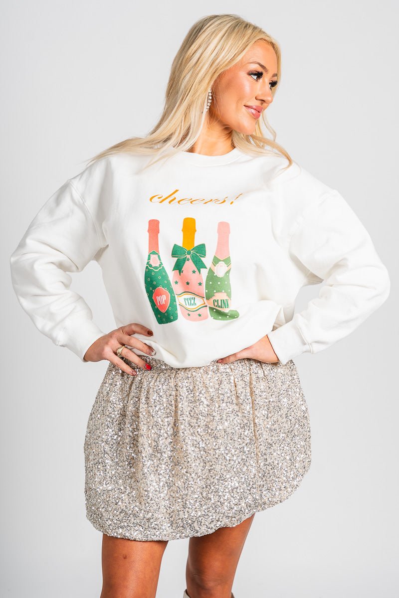 Cheers champagne sweatshirt white