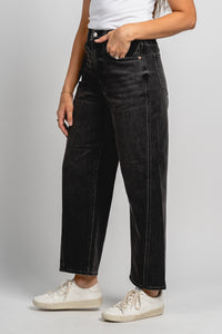 Daze westward high rise barrel jeans night life | Lush Fashion Lounge: boutique women's jeans, fashion jeans for women, affordable fashion jeans, cute boutique jeans