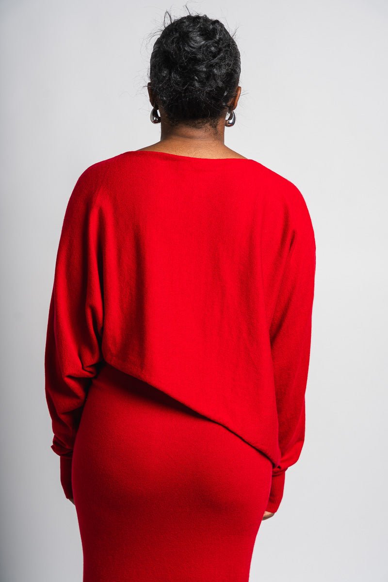 Long sleeve crop sweater red