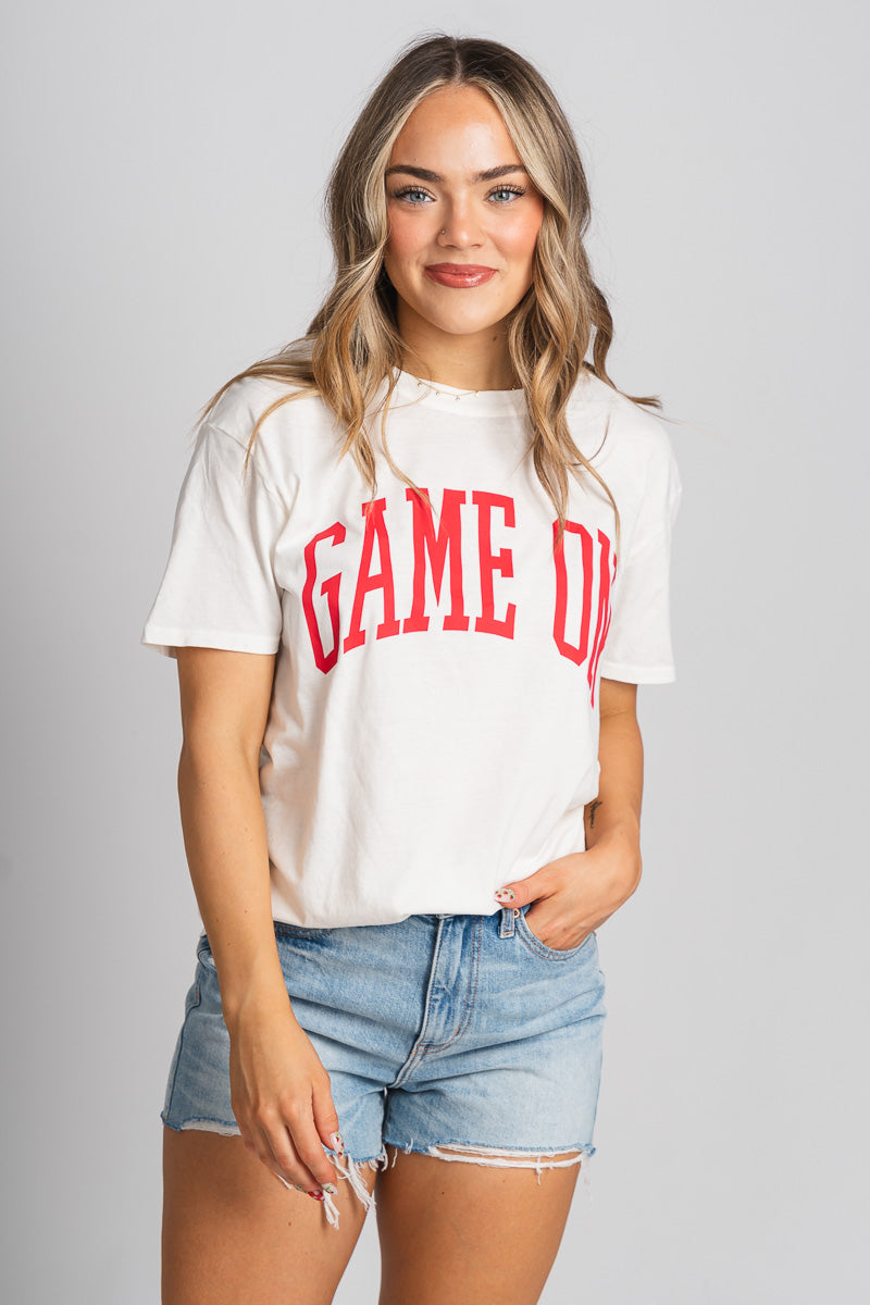 Z Supply game on boyfriend tee sea salt - Z Supply T-shirt - Z Supply Tops, Dresses, Tanks, Tees, Cardigans, Joggers and Loungewear at Lush Fashion Lounge