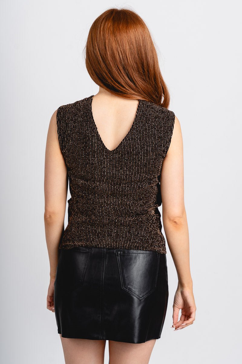 Shimmer halter top black