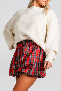 Plaid bubble skirt red | Lush Fashion Lounge: boutique fashion skirts, affordable boutique skirts, cute affordable skirts