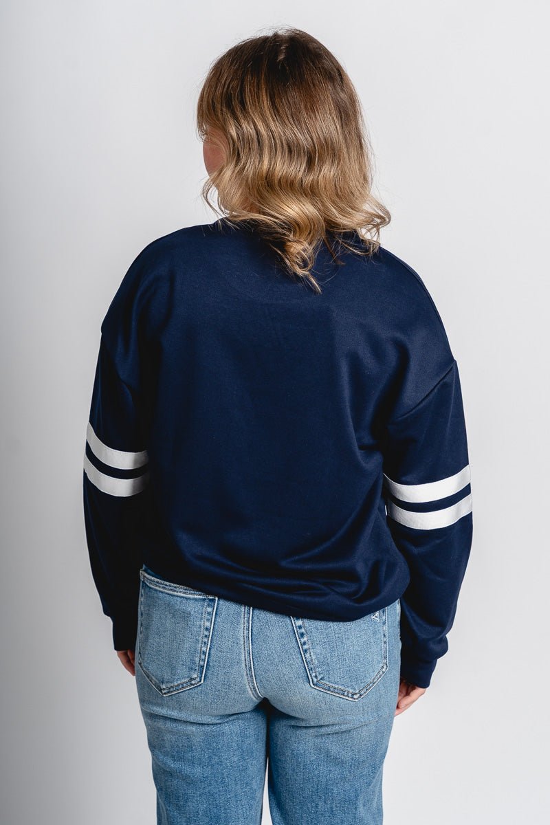 Varsity stripe sweatshirt navy