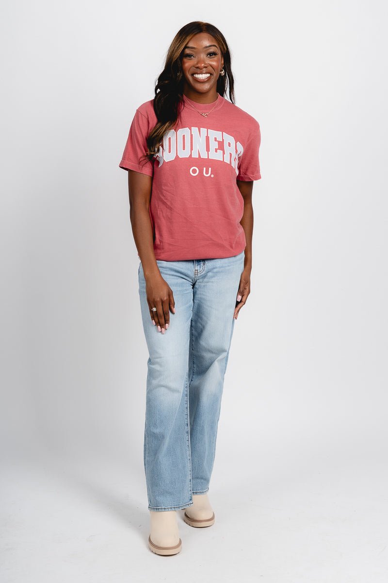 OU OU Sooners gault comfort colors t-shirt crimson T-shirt | Lush Fashion Lounge Trendy Oklahoma University Sooners Apparel & Cute Gameday T-Shirts