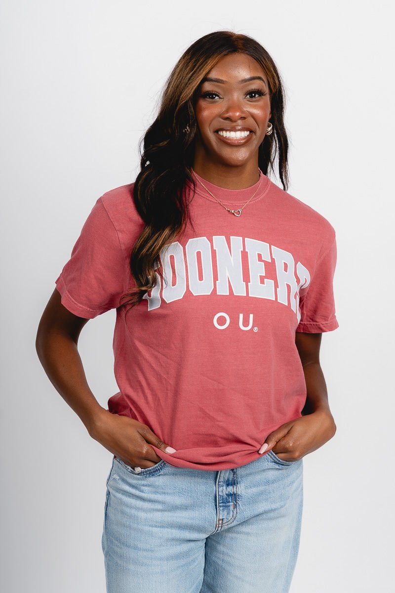 OU OU Sooners gault comfort colors t-shirt crimson T-shirt | Lush Fashion Lounge Trendy Oklahoma University Sooners Apparel & Cute Gameday T-Shirts