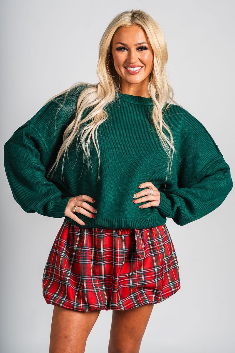 Oversized sweater dark green – Stylish Sweaters | Boutique Sweaters at Lush Fashion Lounge Boutique in Oklahoma City