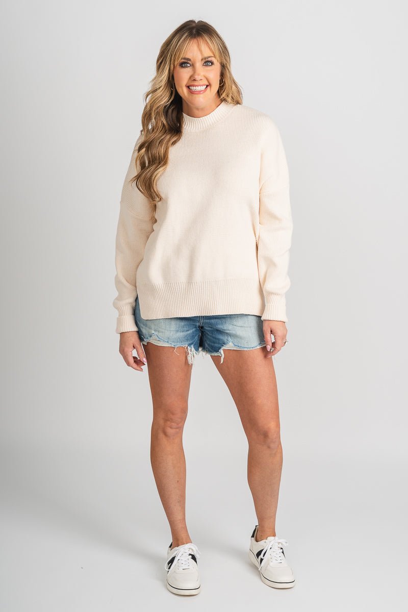 Oversized sweater natural – Unique Sweaters | Lounging Sweaters and Womens Fashion Sweaters at Lush Fashion Lounge Boutique in Oklahoma City
