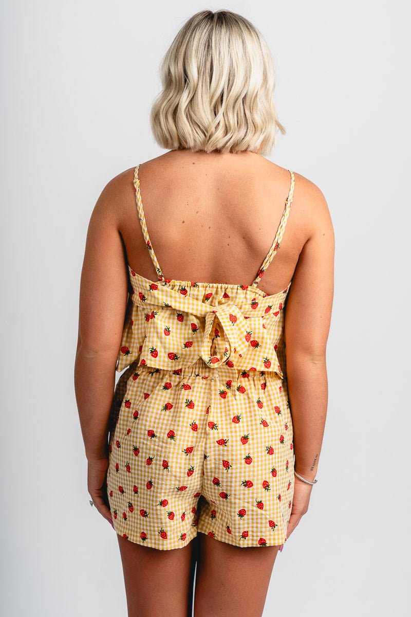 Strawberry cami tank top honey