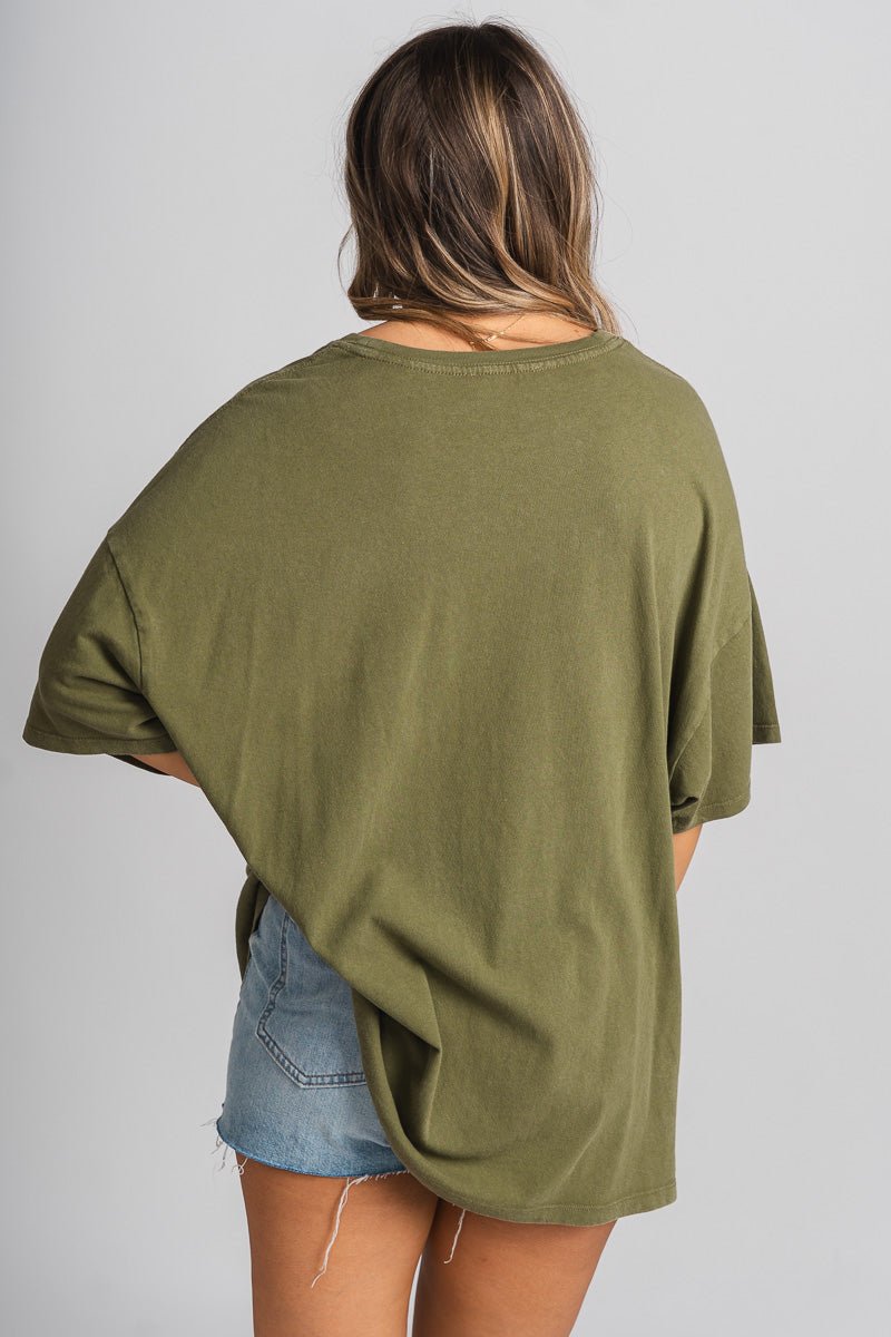 Washed oversized t-shirt moss