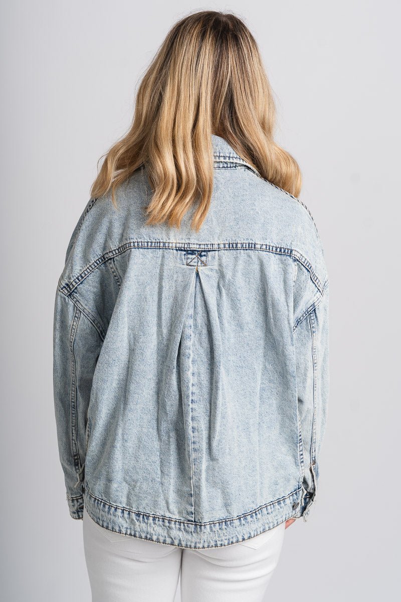 Oversized denim jacket light wash