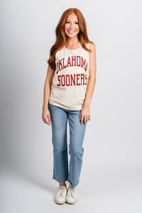 OU OU Sooners simple comfort color tank top natural Tank Top | Lush Fashion Lounge Trendy Oklahoma University Sooners Apparel & Cute Gameday T-Shirts