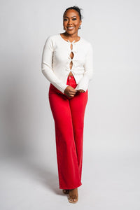 Just USA relaxed wide leg jeans vintage red - Exclusive Collection of Holiday Inspired T-Shirts and Hoodies at Lush Fashion Lounge Boutique in Oklahoma City