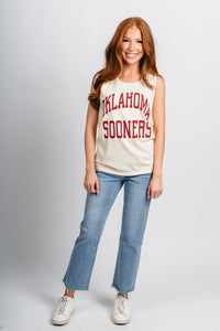OU OU Sooners simple comfort color tank top natural Tank Top | Lush Fashion Lounge Trendy Oklahoma University Sooners Apparel & Cute Gameday T-Shirts