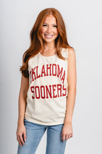OU OU Sooners simple comfort color tank top natural Tank Top | Lush Fashion Lounge Trendy Oklahoma University Sooners Apparel & Cute Gameday T-Shirts
