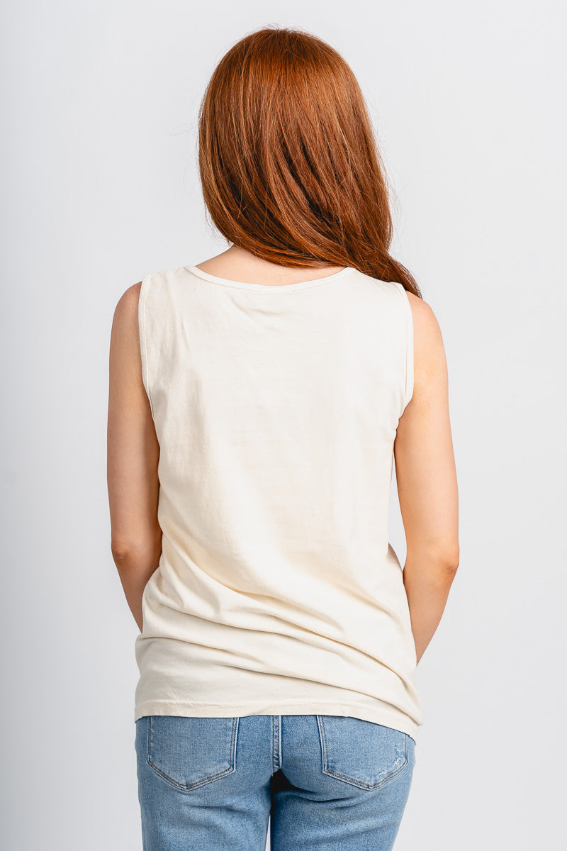 OU OU Sooners simple comfort color tank top natural Tank Top | Lush Fashion Lounge Trendy Oklahoma University Sooners Apparel & Cute Gameday T-Shirts