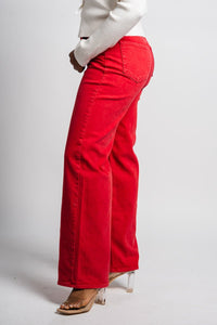 Just USA relaxed wide leg jeans vintage red | Lush Fashion Lounge: boutique women's jeans, fashion jeans for women, affordable fashion jeans, cute boutique jeans