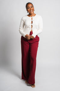 High waist wide leg pants wine | Lush Fashion Lounge: women's boutique pants, boutique women's pants, affordable boutique pants, women's fashion pants