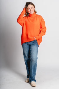 Turtleneck sweater orange - Trendy OKC Thunder T-Shirts at Lush Fashion Lounge Boutique in Oklahoma City