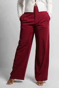 High waist wide leg pants wine | Lush Fashion Lounge: women's boutique pants, boutique women's pants, affordable boutique pants, women's fashion pants