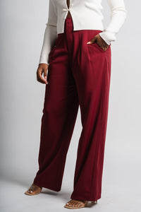 High waist wide leg pants wine | Lush Fashion Lounge: women's boutique pants, boutique women's pants, affordable boutique pants, women's fashion pants