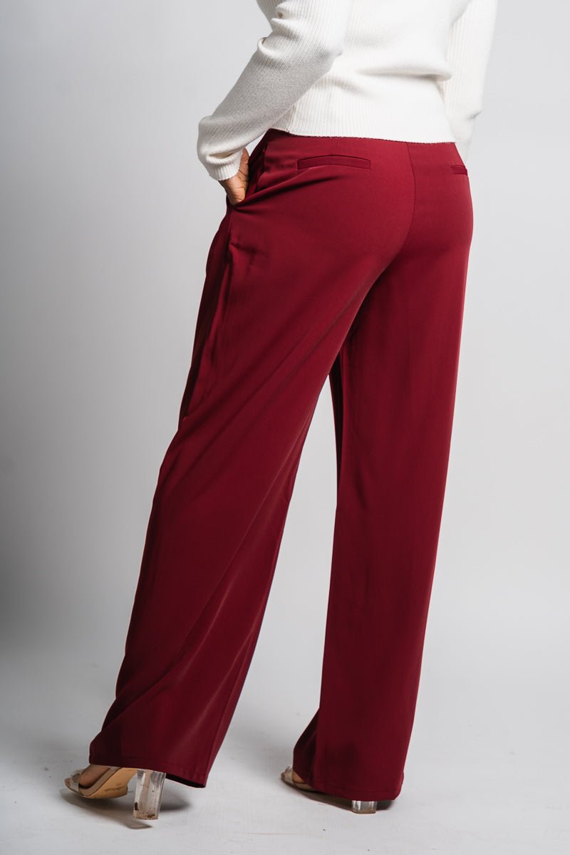 High waist wide leg pants wine | Lush Fashion Lounge: women's boutique pants, boutique women's pants, affordable boutique pants, women's fashion pants