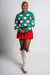 Santa Claus sweater green – Stylish Sweaters | Boutique Sweaters at Lush Fashion Lounge Boutique in Oklahoma City