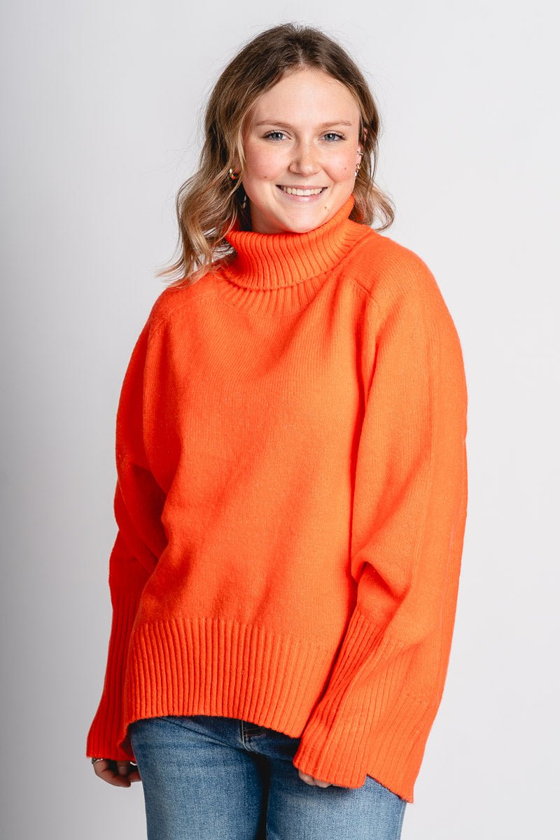 Turtleneck sweater orange - Trendy Oklahoma City Basketball T-Shirts Lush Fashion Lounge Boutique in Oklahoma City