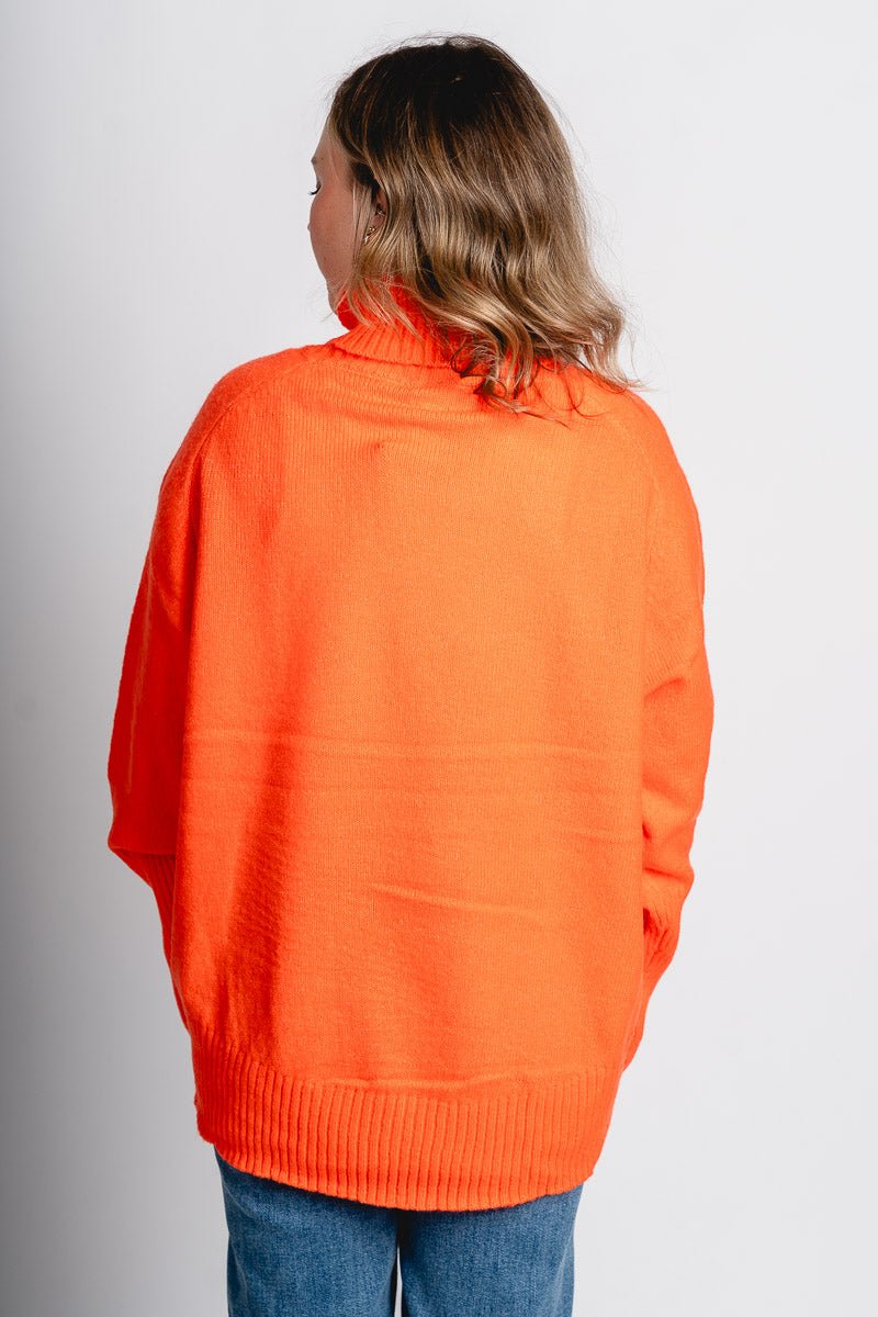 Turtleneck sweater orange - Vintage OKC Basketball T-Shirts at Lush Fashion Lounge Boutique in Oklahoma City