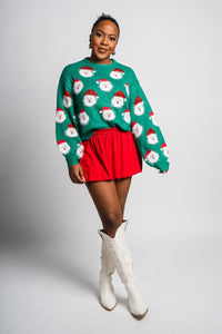 Santa Claus sweater green – Unique Sweaters | Lounging Sweaters and Womens Fashion Sweaters at Lush Fashion Lounge Boutique in Oklahoma City